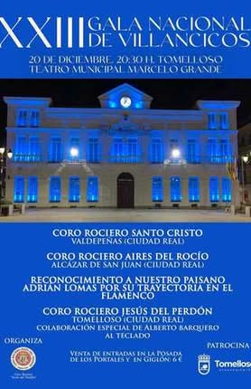 XXIII Gala Nacional de Villancicos Patrocinada por la Asociación Coro Rociero ‘Jesús del Perdón’ se llevará a cabo este Sábado en el Teatro