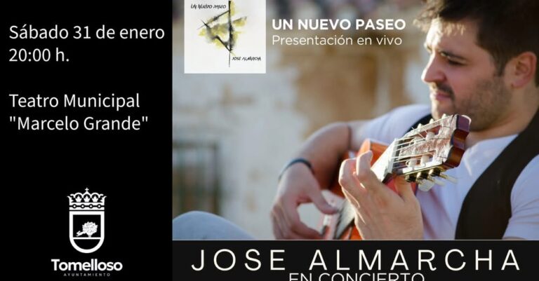 Este Sábado, José Almarcha Dará un Esperado Concierto en el Teatro Municipal ‘Marcelo Grande’ de Tomelloso