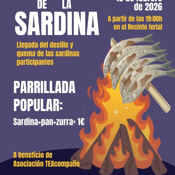 Asiste mañana miércoles 18 de febrero al V Concurso Local y Desfile del Entierro de la Sardina para despedir el Carnaval