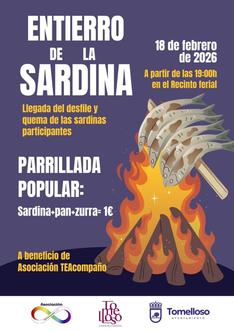 Asiste mañana miércoles 18 de febrero al V Concurso Local y Desfile del Entierro de la Sardina para despedir el Carnaval