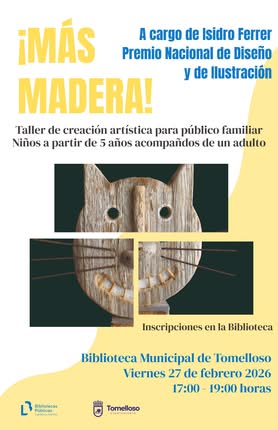 Este viernes: ‘Más Madera’, un taller de creación artística para familias con Isidro Ferrer, galardonado con el Premio Nacional de Diseño e Ilustración