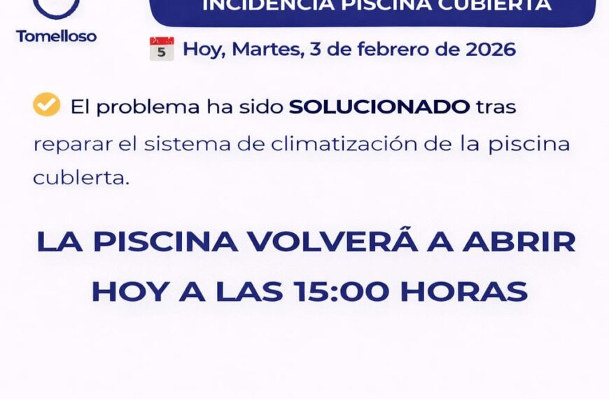 Resolución exitosa de incidencia reabre Piscina Cubierta al público hoy