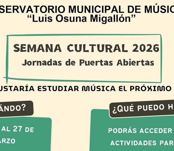 Conservatorio Municipal Anuncia Semana Cultural y Jornadas de Puertas Abiertas para Marzo 2026