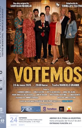 Tomillo’s Teatro presenta una adaptación de ‘Votemos’ de Santiago Requejo este domingo, bajo la dirección de Cirilo Castro Castro