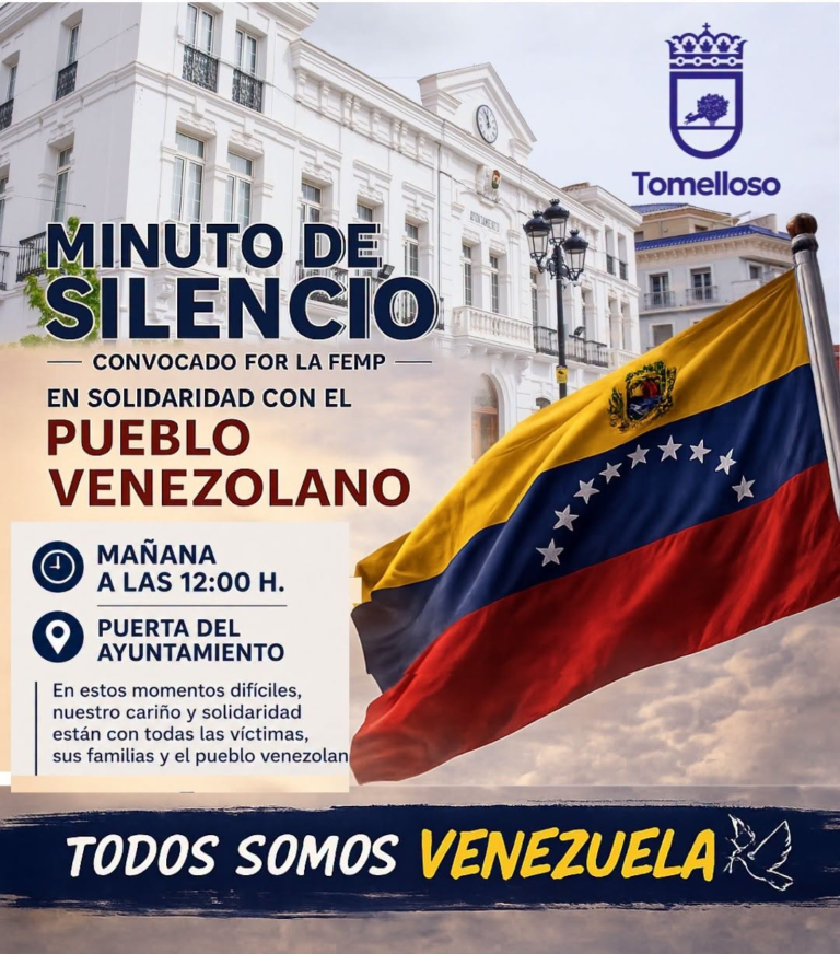 Ayuntamiento de Tomelloso anuncia minuto de silencio mañana en solidaridad con Venezuela