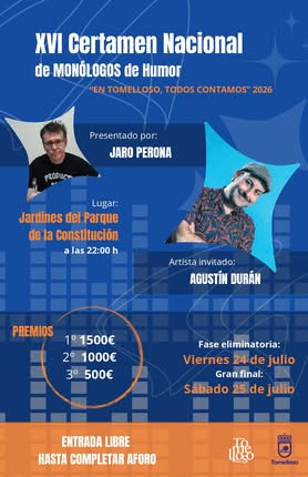 Agustín Invitado Especial en la Final del XVI Certamen Nacional de Monólogos de Humor en Tomelloso