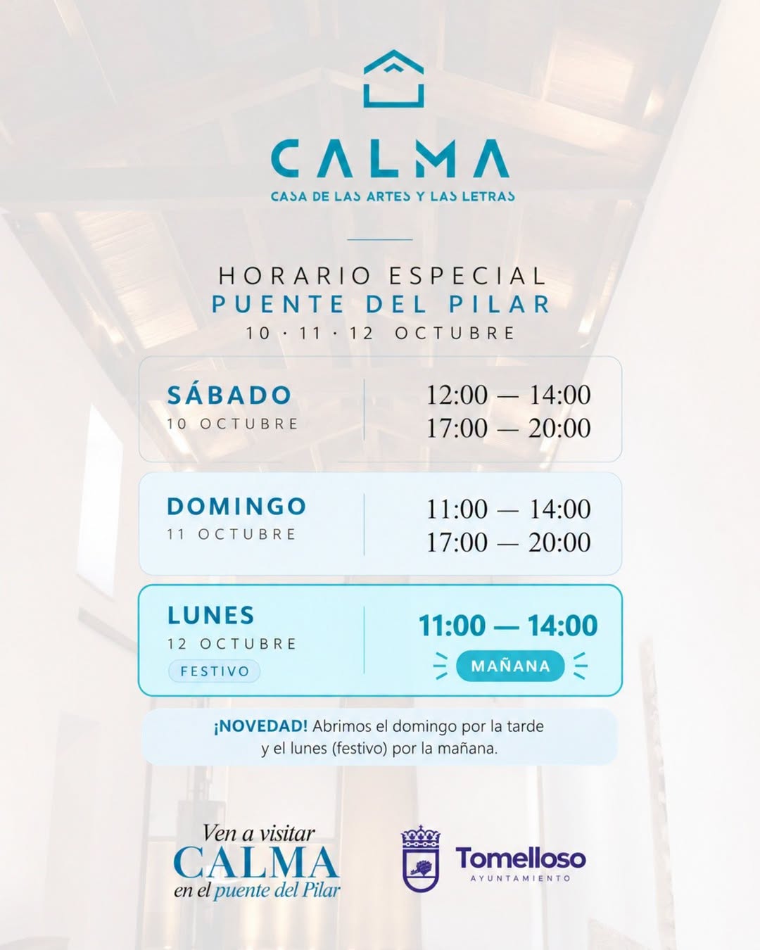 Mañana CALMA Reabre Sus Puertas De 11:00 a 14:00 Para Celebrar El Puente Del Pilar Tras Recibir A Más De 140 Visitantes Hoy